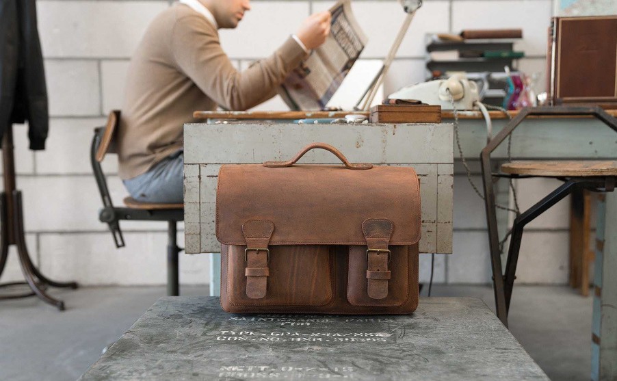 Man RUITERTASSEN Vintage Erfgoed | Designer Laptop Iii-Tas